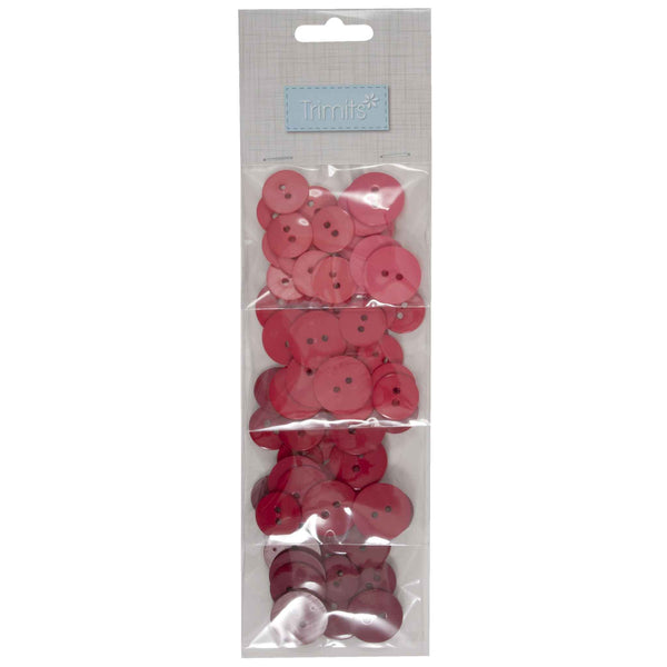 Craft Waterfall Red Trimits 19 and 15 mm - 72 Buttons