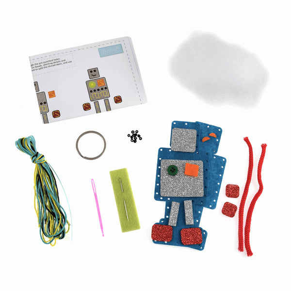 Felt Robot Key Ring Kit, Make Your Own Robot, GCK084