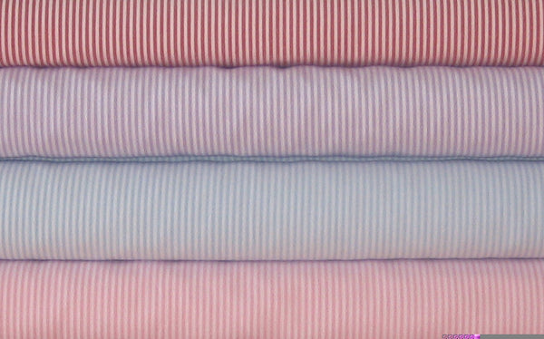 Narrow Stripe Light Pink White - Cotton Fabric