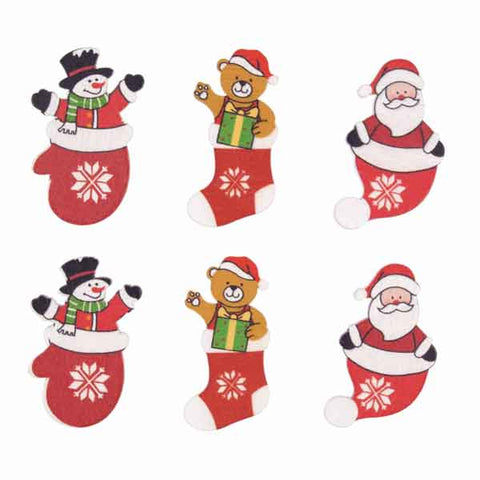 Santa and Bear Stickers Wooden Craft Embellishment - Trimits C1560