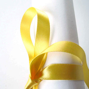 Satin Ribbon - Yellow 679 - Berisfords - 3mm - 7mm - 10mm