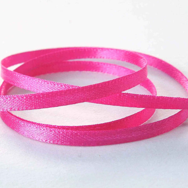Satin Ribbon - Shocking Pink 3501 - Berisfords - 3mm - 10mm - 50mm