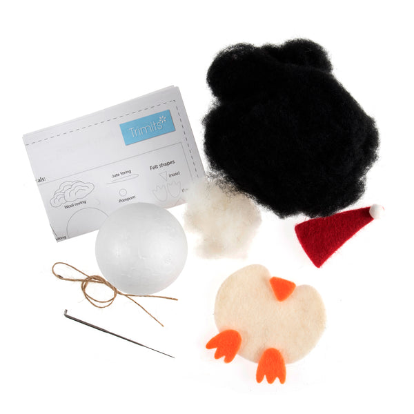 Needle Felting Party Penguin Kit, Make Your Own Penguin, TCK007