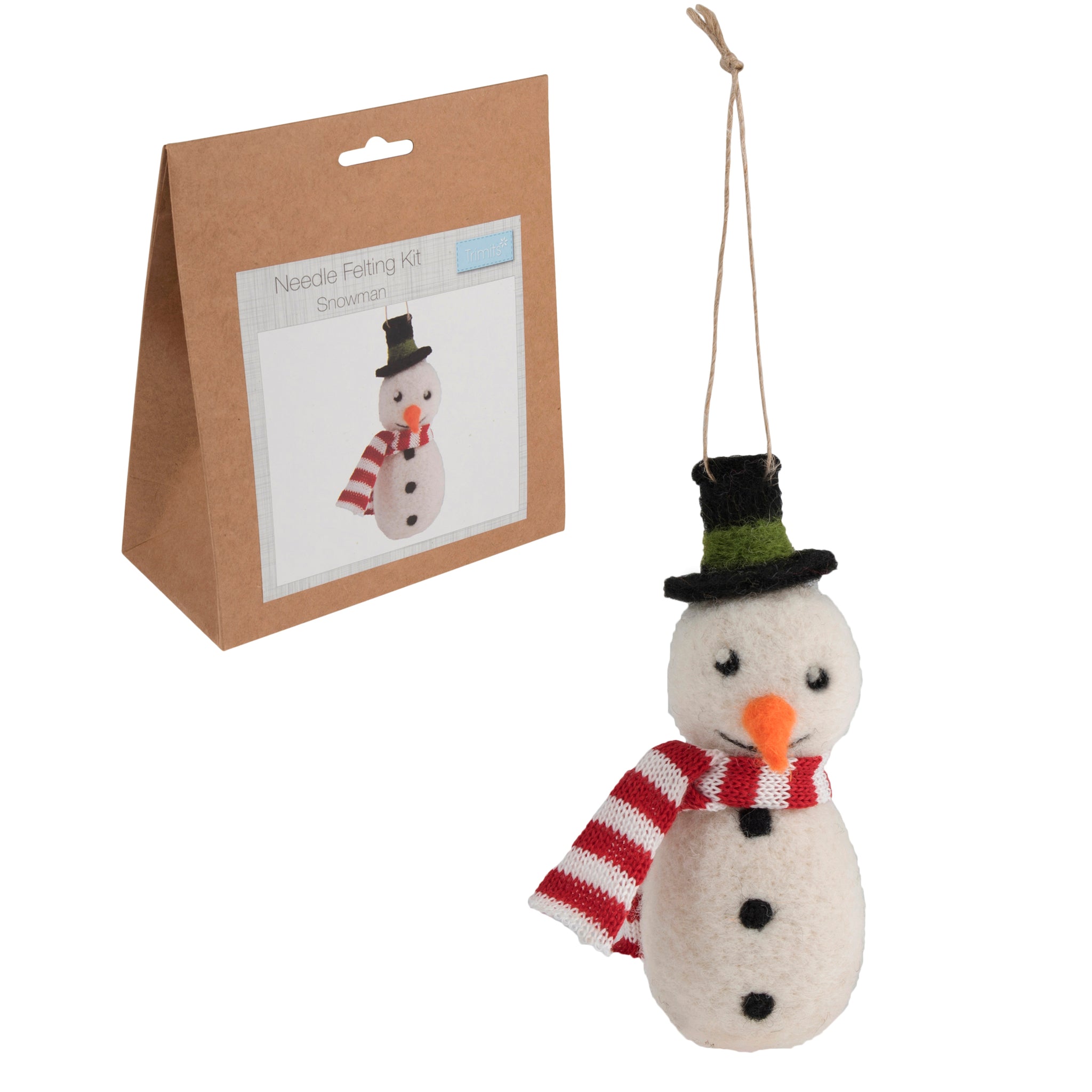Needle Felting Snowman Kit, Make Your Own Snowman, TCK008