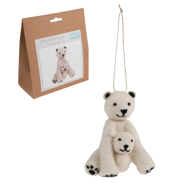 Needle Felting Bears Kit, Make Your Own Polar Bears, TCK005