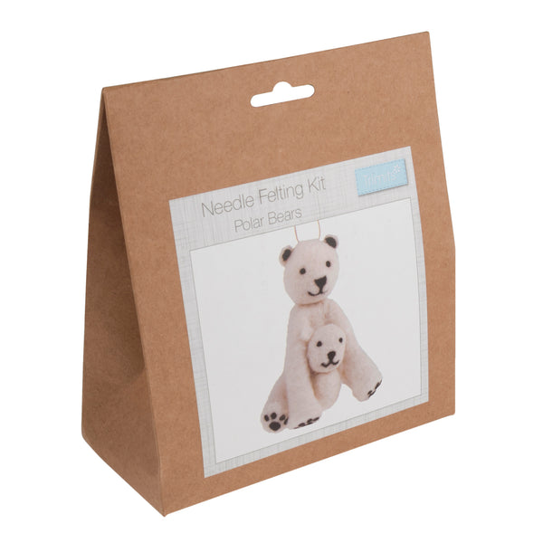 Needle Felting Bears Kit, Make Your Own Polar Bears, TCK005