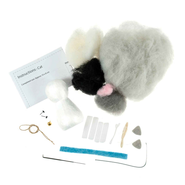 Needle Felting Cat Kit, Make Your Own Cat, TCK025