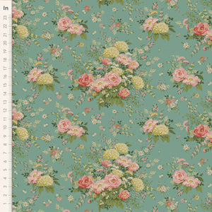 Wild Garden Cotton Fabric Teal Chic Escape Collection - Tilda 100445