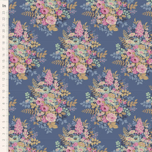Whimsy Flower Cotton Fabric Blue Chic Escape Collection - Tilda 100449
