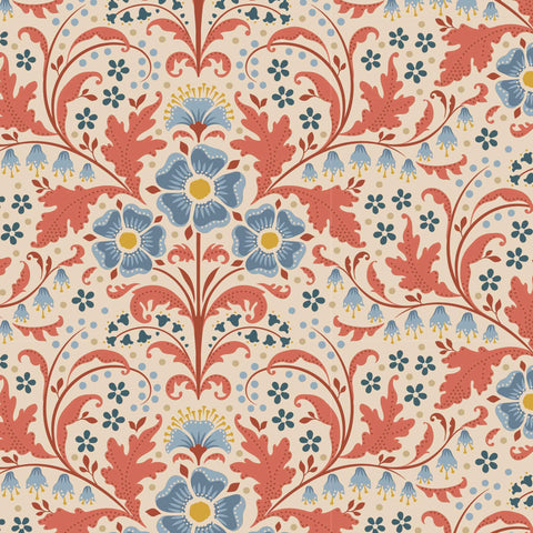 Tilda Elanora Rust Cotton Fabric - Hometown Collection - Tilda 100464
