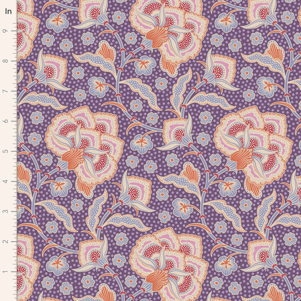 Tilda Eden Grape Cotton Fabric - Hometown Collection - Tilda 100473