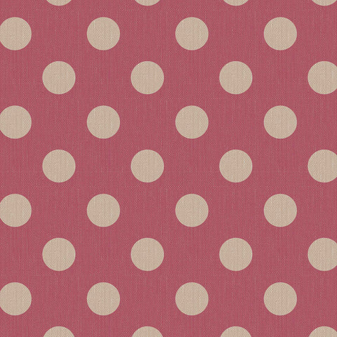 Tilda Chambray Dots Cotton Fabric - Burgundy - Basics Collection - Tilda 160053