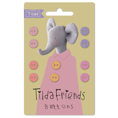 Tilda 9mm Chambray Buttons Warm Colours TD400050- Friends - Pack of 10