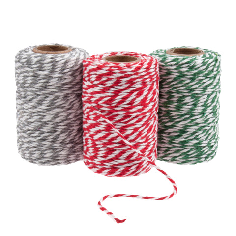 Bakers Twine 45m Green, Grey, Red 3 Pack - Trimits TTRB01021