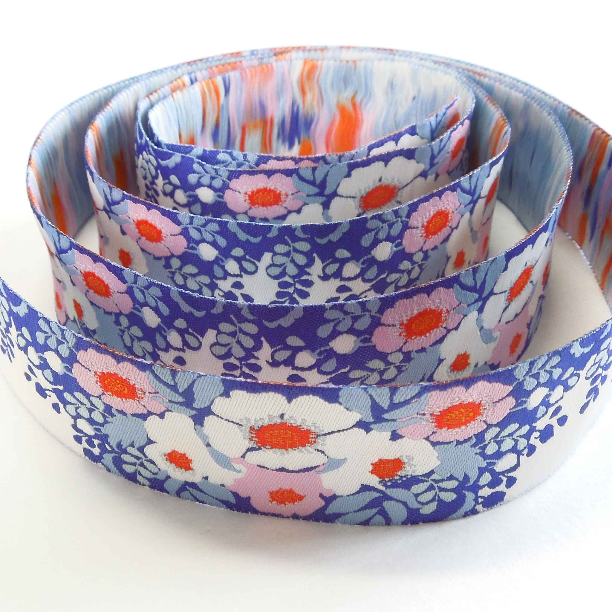 30mm Tilda Anemone Jacquard Ribbon Bird Pond Collection - TD400012