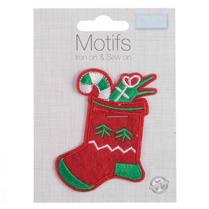 Christmas Stocking Craft Motif Iron & Sew On - Trimits XMOT4