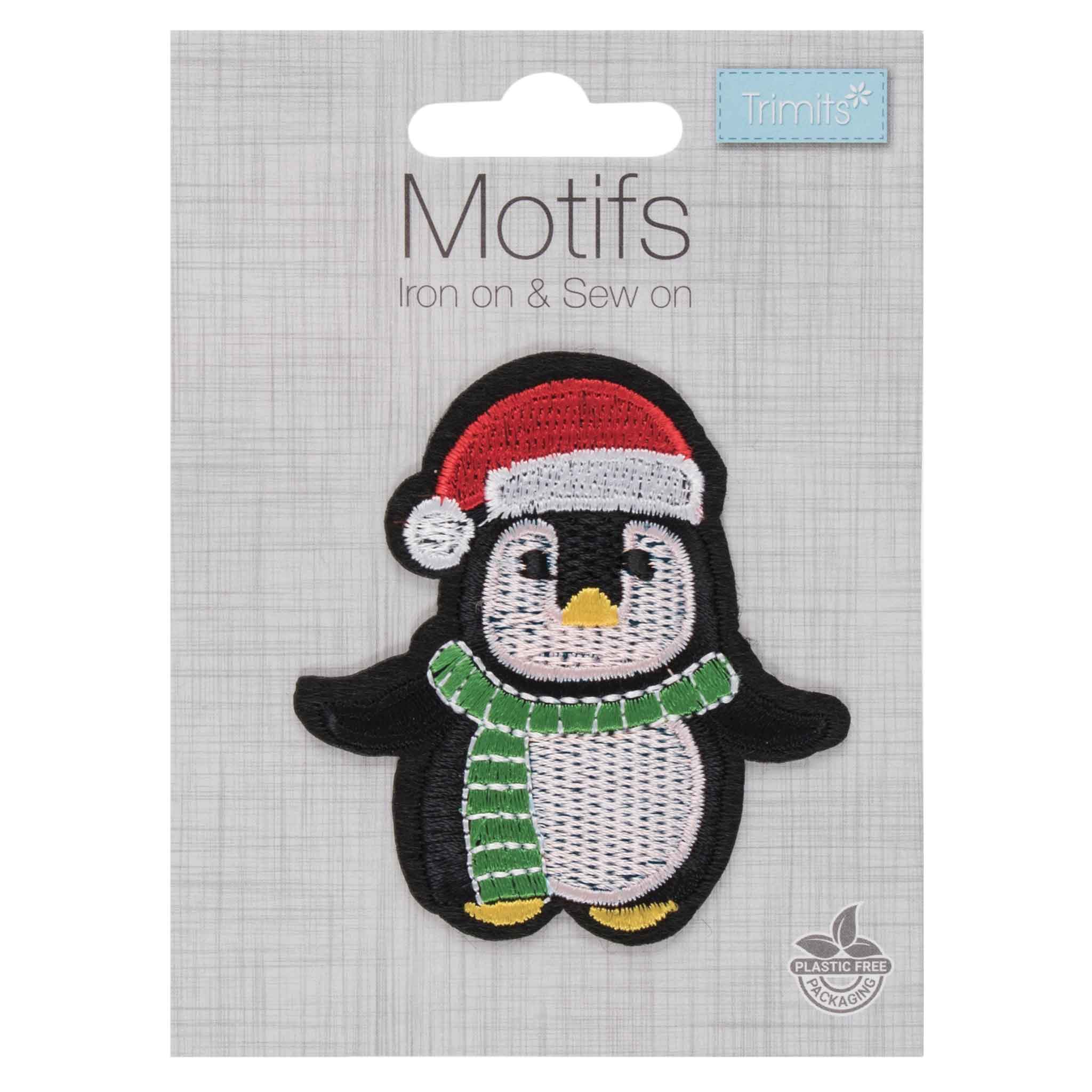 Christmas Penguin Craft Motif Iron & Sew On - Trimits XMOT9
