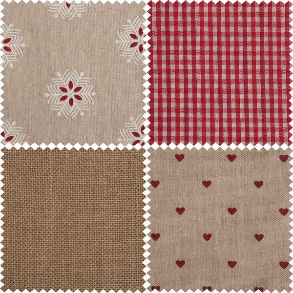 Christmas Red Natural Fabric - Fat Quarter Pack