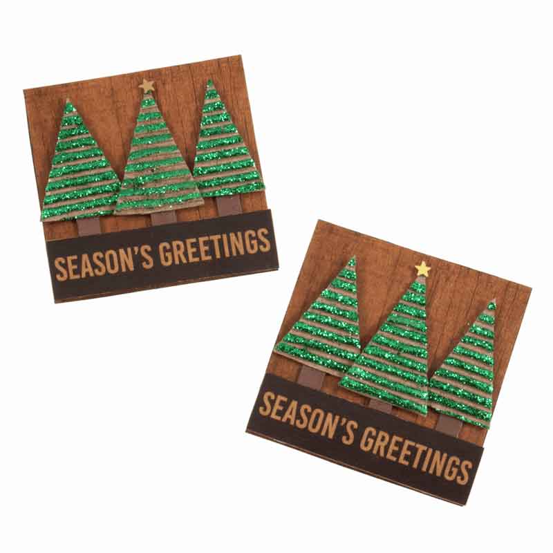 Season's Greetings Xmas Tree Stick On Card Making Craft Pack
