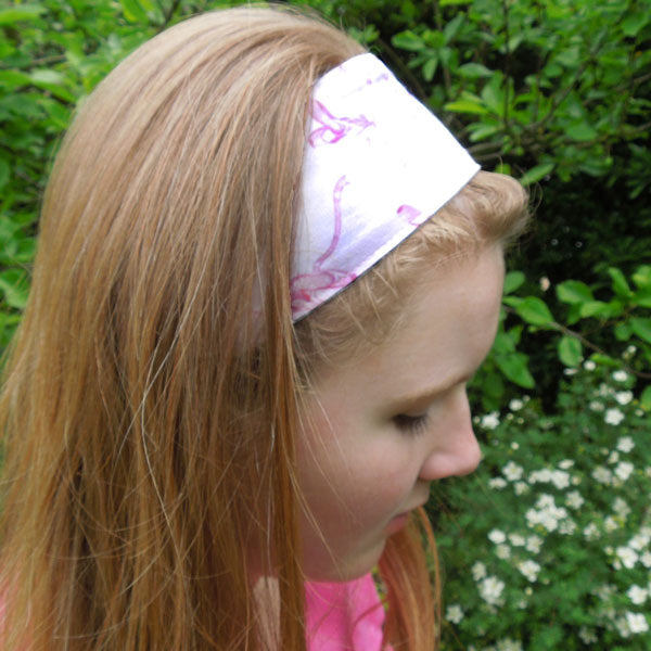 Pink Ballet Shoes Cotton Scrunchie, Hairband and Bandana in Organza Gift Bag