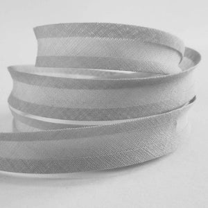 15mm Plain Bias Binding Grey - Single Fold