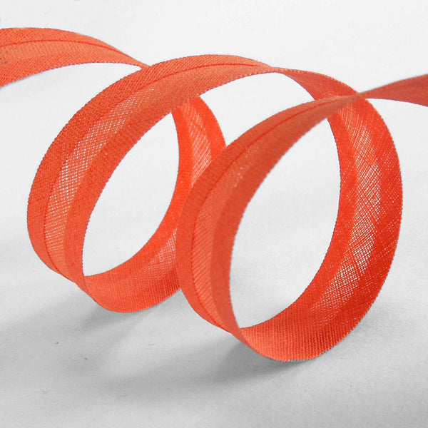 15mm Plain Bias Binding Orange - Single Fold