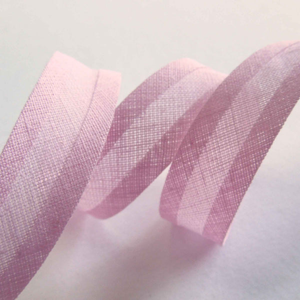 15mm Plain Bias Binding Light Pink - Single Fold