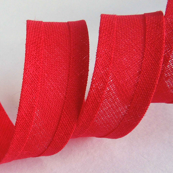 15mm Plain Bias Binding Bright Red - Single Fold
