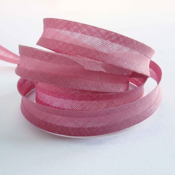 15mm Plain Bias Binding Rose Pink - Single Fold