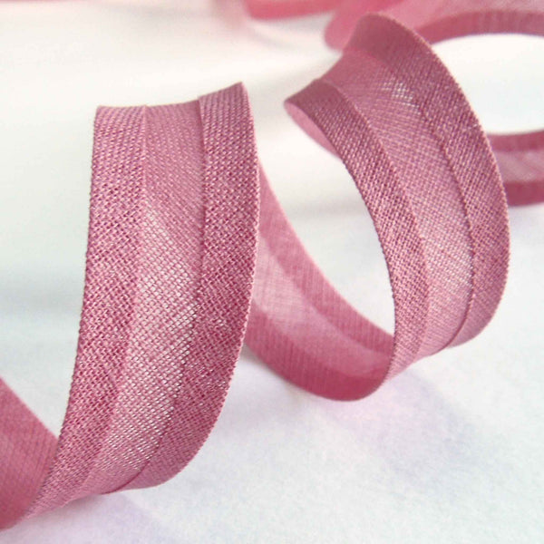 15mm Plain Bias Binding Rose Pink - Single Fold