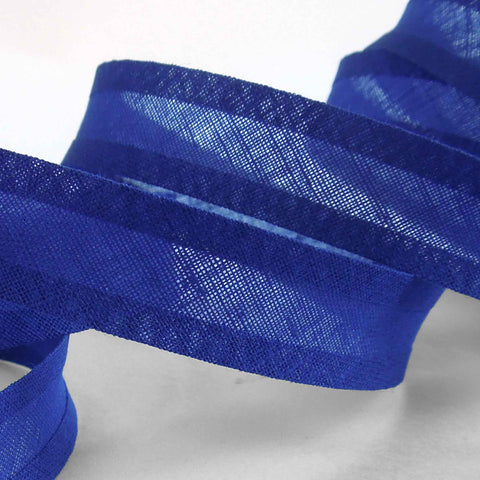 15mm Plain Bias Binding Royal Blue - Single Fold