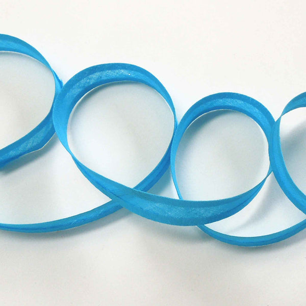 15mm Plain Bias Binding Turquoise Blue - Single Fold