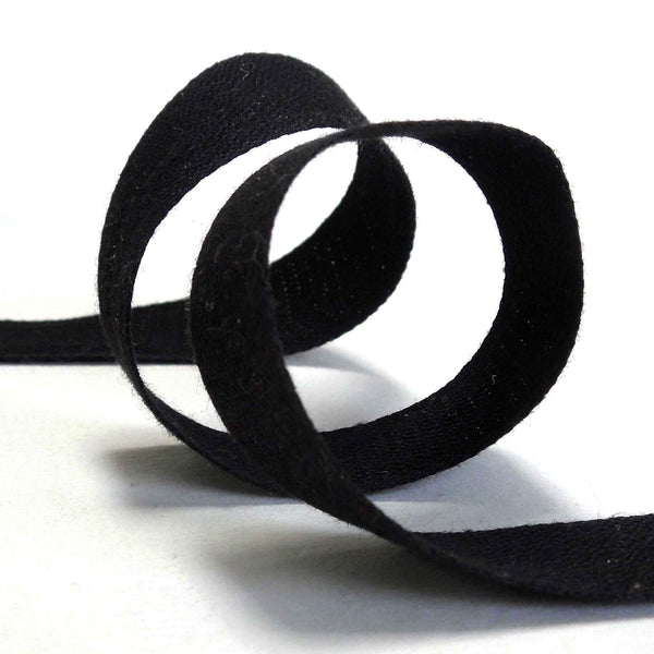 19mm Black Woven Cotton Tape