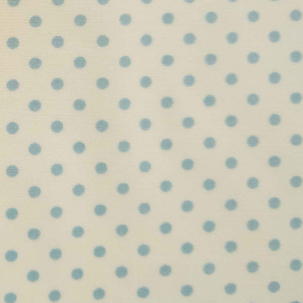 Small Polka Dot Cotton Poplin Fabric Blue on Cream - Rose & Hubble