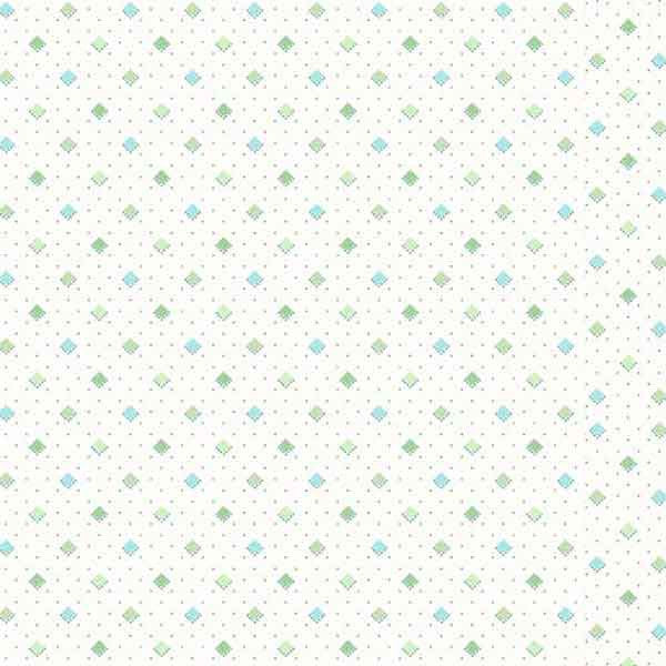 Blue Diamonds on Cream Cotton Fabric Andover Fabrics 4020 - For Your Love