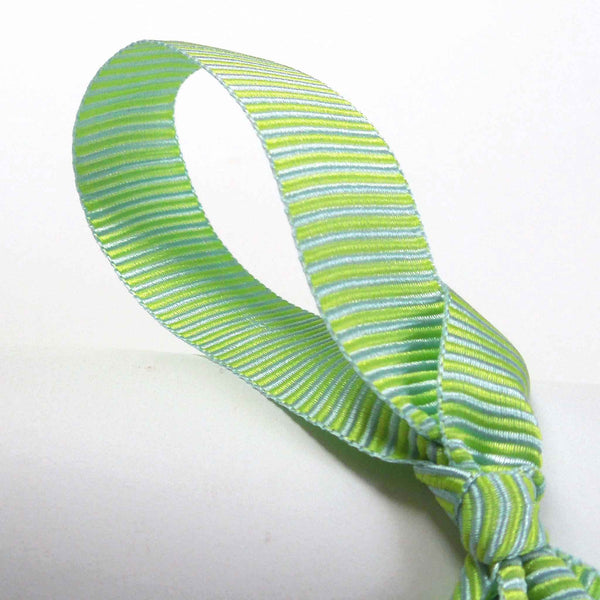 Striped Grosgrain Ribbon Blue and Yellow - Berisfords - 16mm
