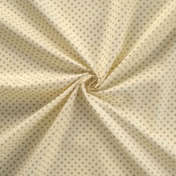 Small Polka Dot Cotton Poplin Fabric Light Brown on Cream - Rose & Hubble