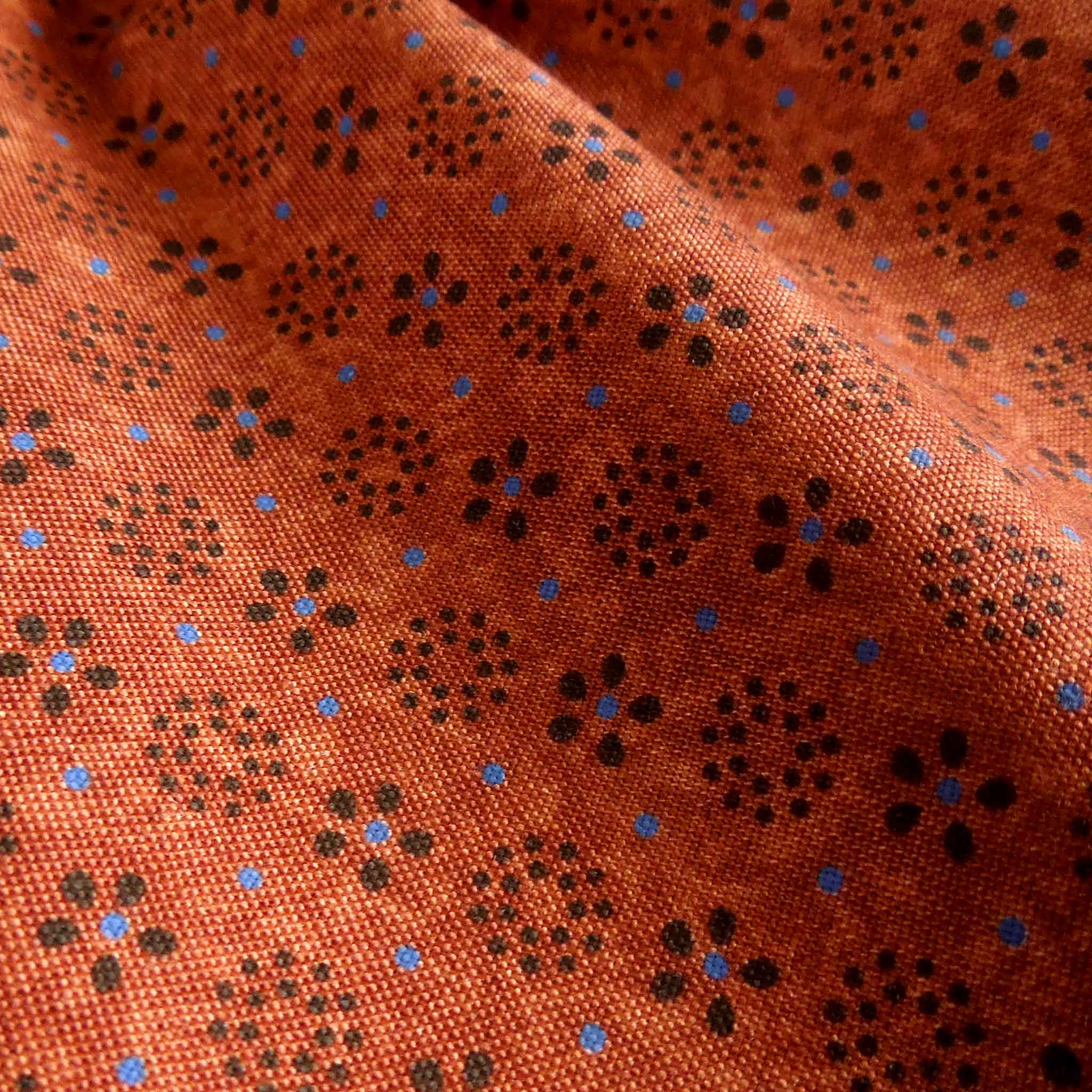 Rust Brown Mosaic Circles Fabric Buggy Barn Bloomers - Henry Glass 1191