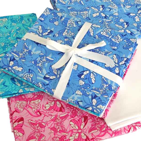 Butterfly Fat Quarter Pack 4 Pieces - Cotton Fabric