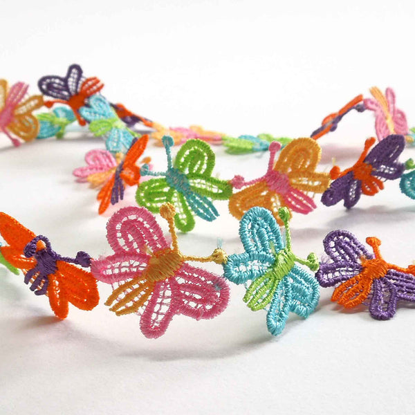 25mm Butterfly Lace Guipure - Multicoloured