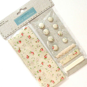 Cream Flower Cotton Fabric Craft Pack