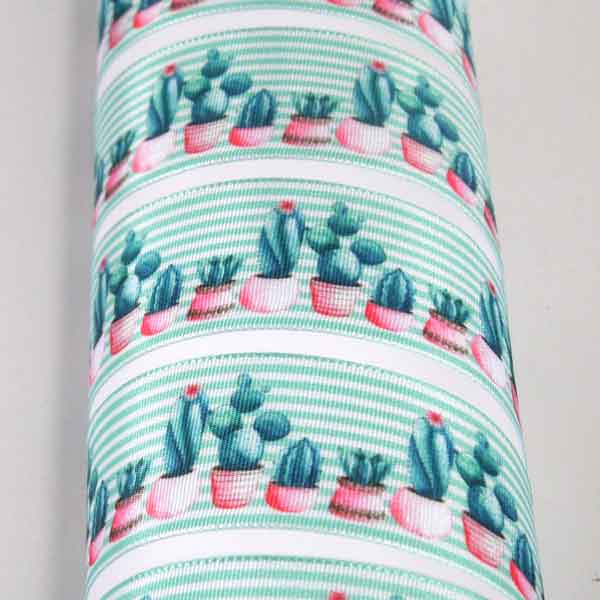 25mm Cactus Green Stripe Ribbon by Berisfords
