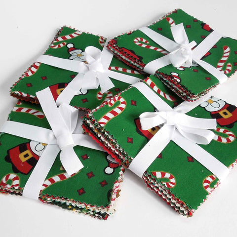 Santa and Candy Cane Patchwork Pack - 5 x 5inches