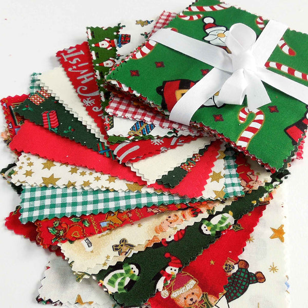 Santa and Candy Cane Patchwork Pack - 5 x 5inches