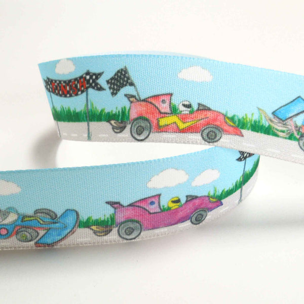 25 mm Kid's Racing Car Ribbon by Berisfords
