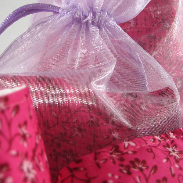 Fuschia Little Flowers Hairband and Bandana in Organza Gift Bag
