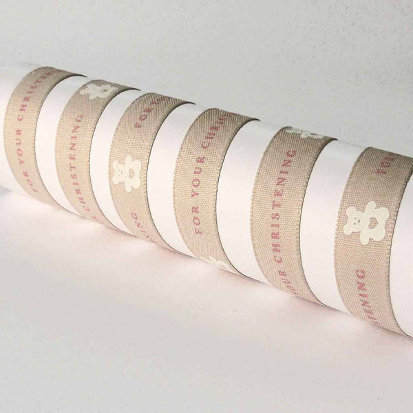 15mm For Your Christening Ribbon Baby Pink - Berisfords