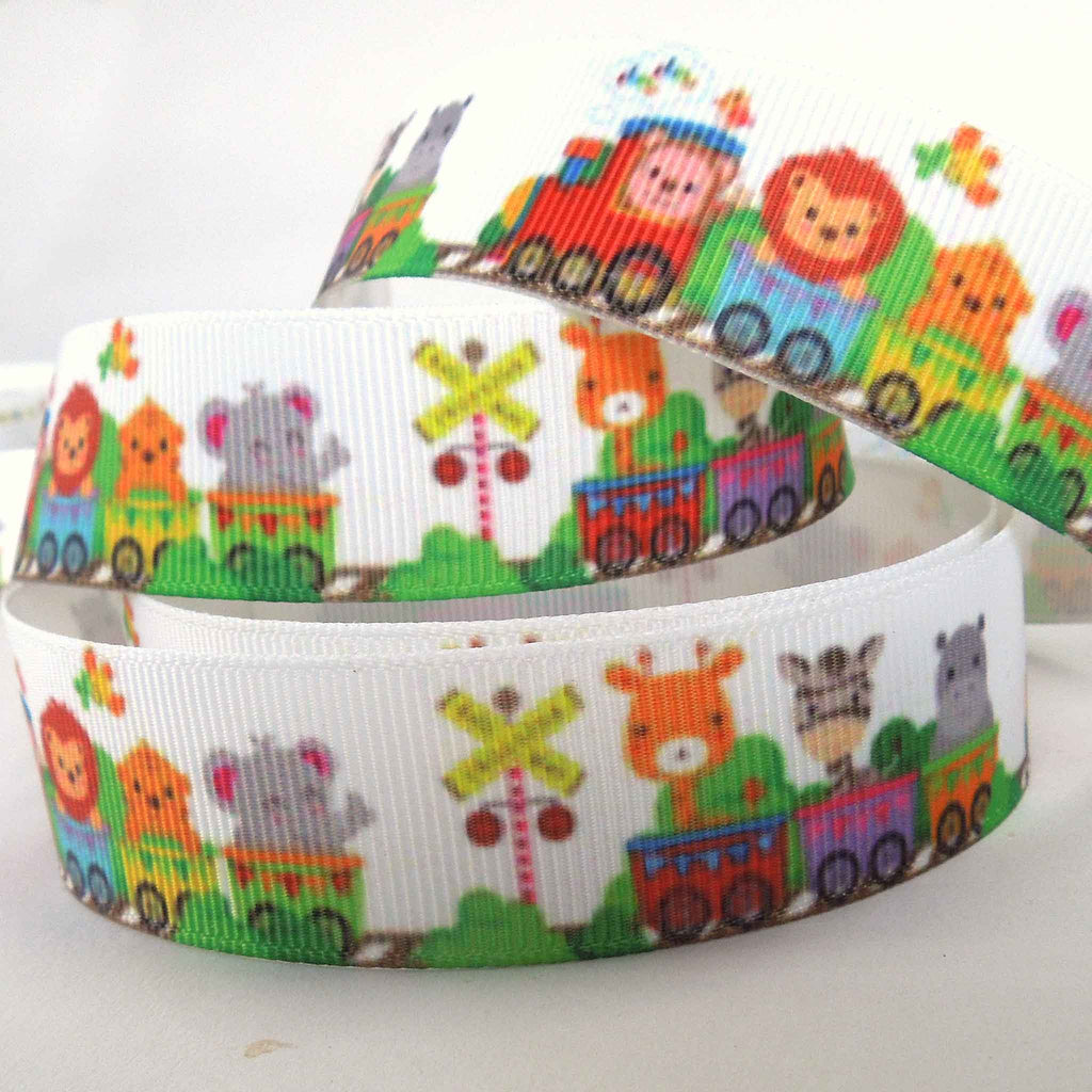 22mm Baby Animal Train Ribbon - Grosgrain – Fabric and Ribbon