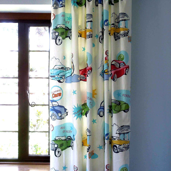 Classic Cotton Furnishing Fabric, Vintage Cars by and Clarke Globaltex