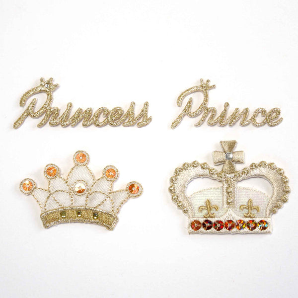 Prince and Princess Crown Motif Iron or Sew On - Trimits